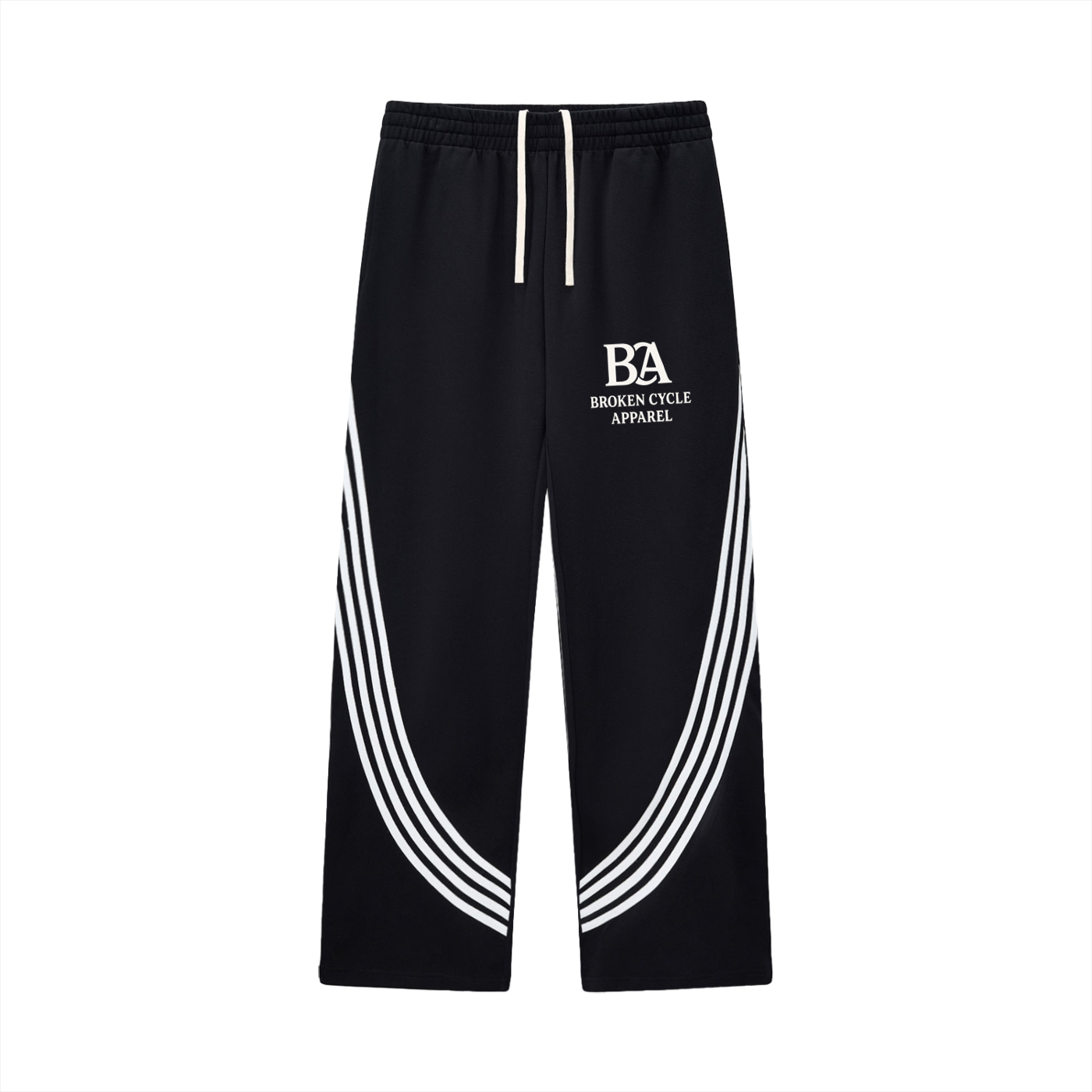 Curved Stripe Straight Sweatpants