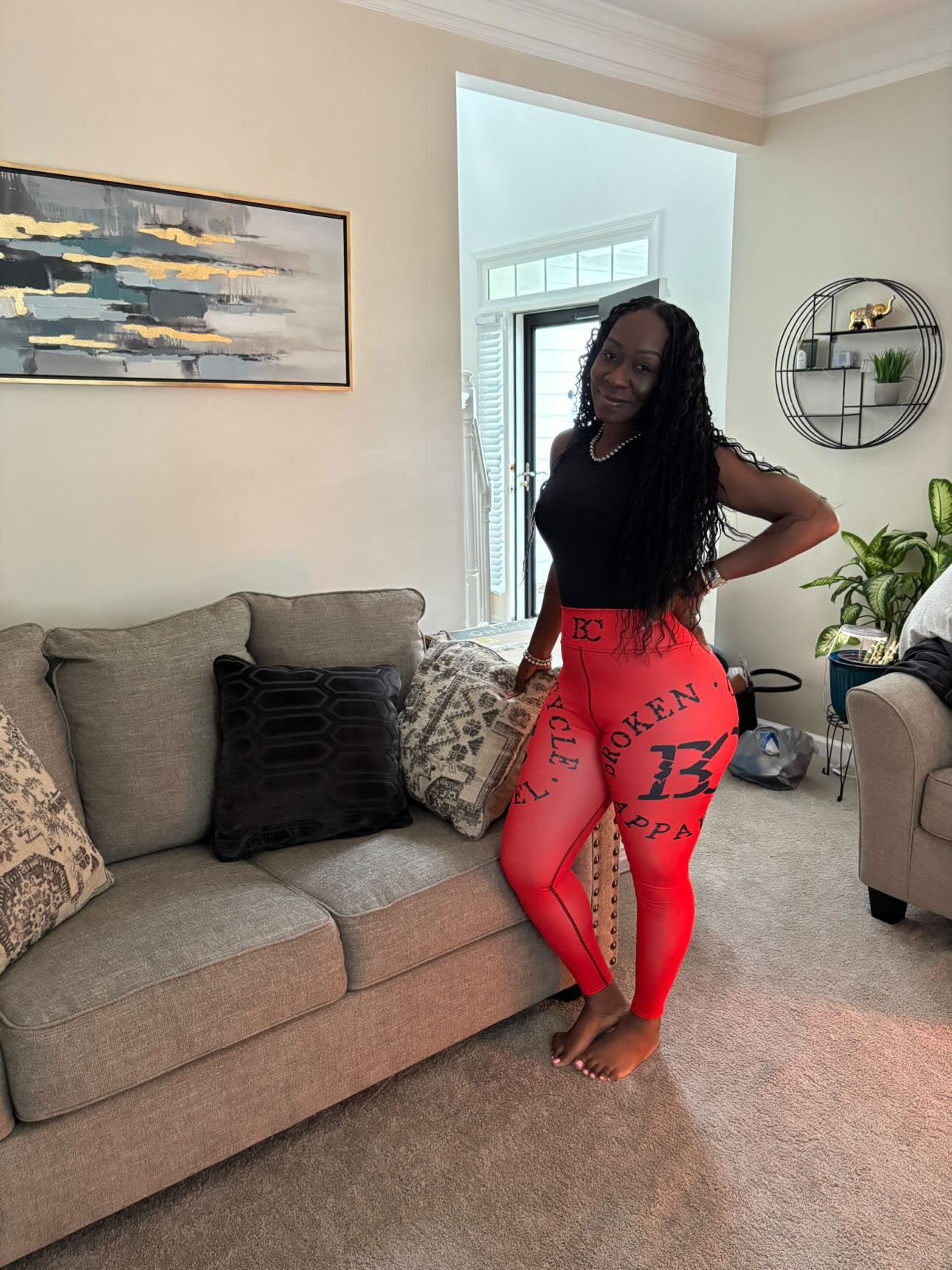 Red Yoga Leggings