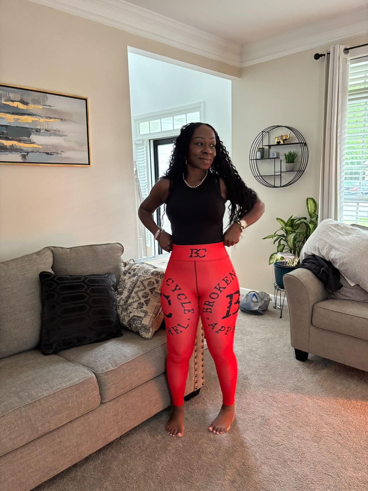 Red Yoga Leggings