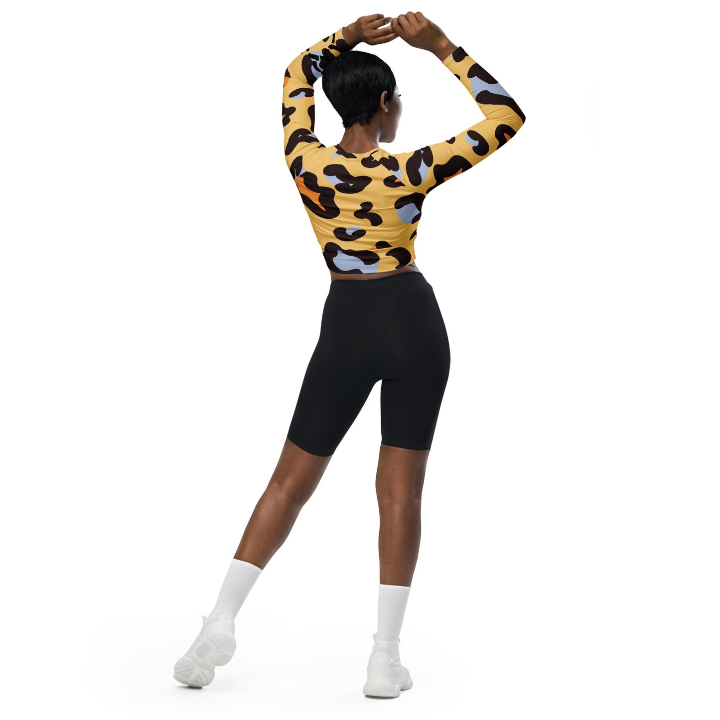 Animal Print long-sleeve crop top