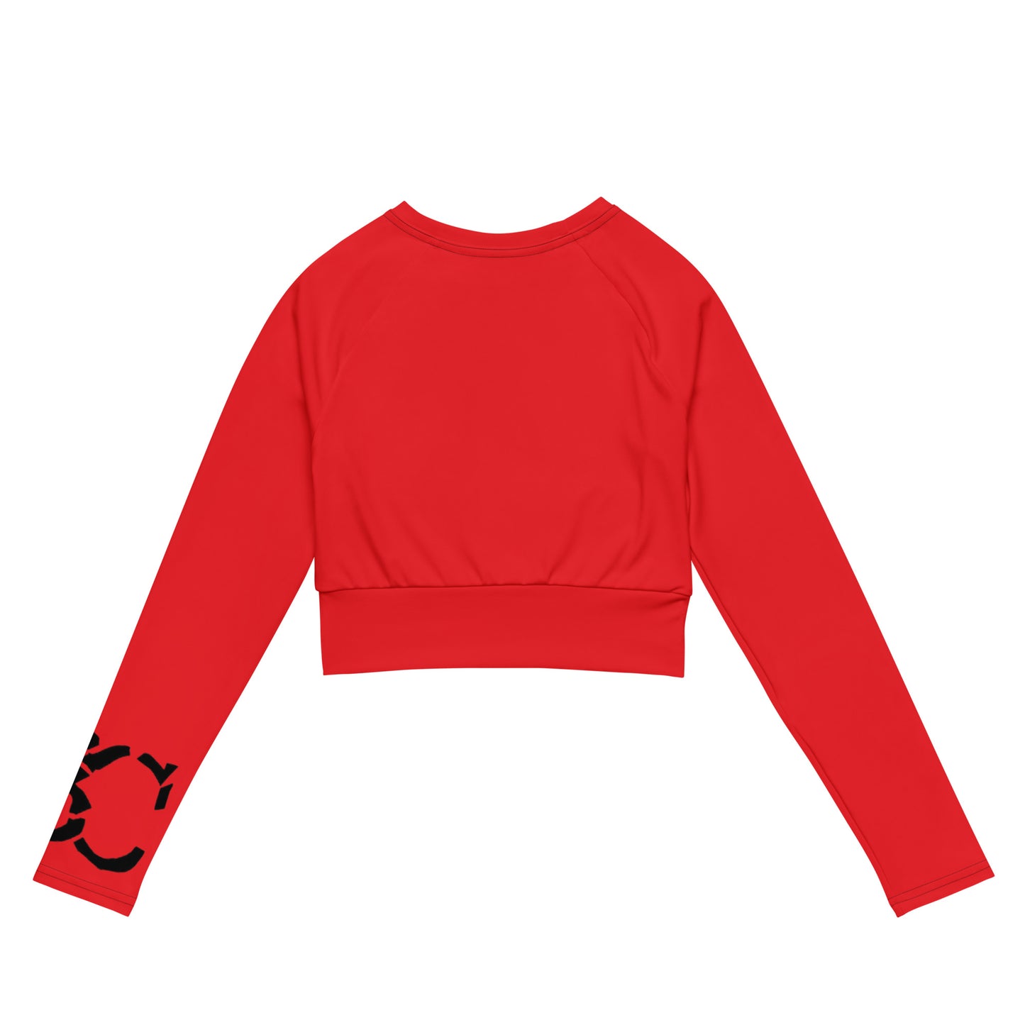 Red long-sleeve crop top