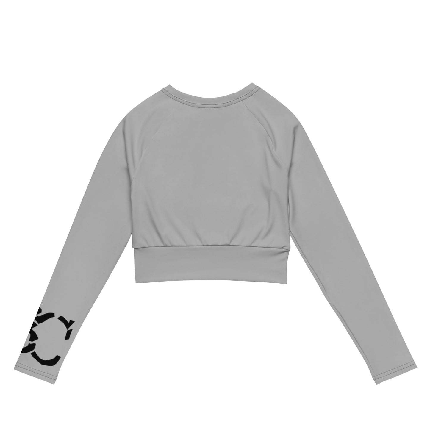 Gray long-sleeve crop top