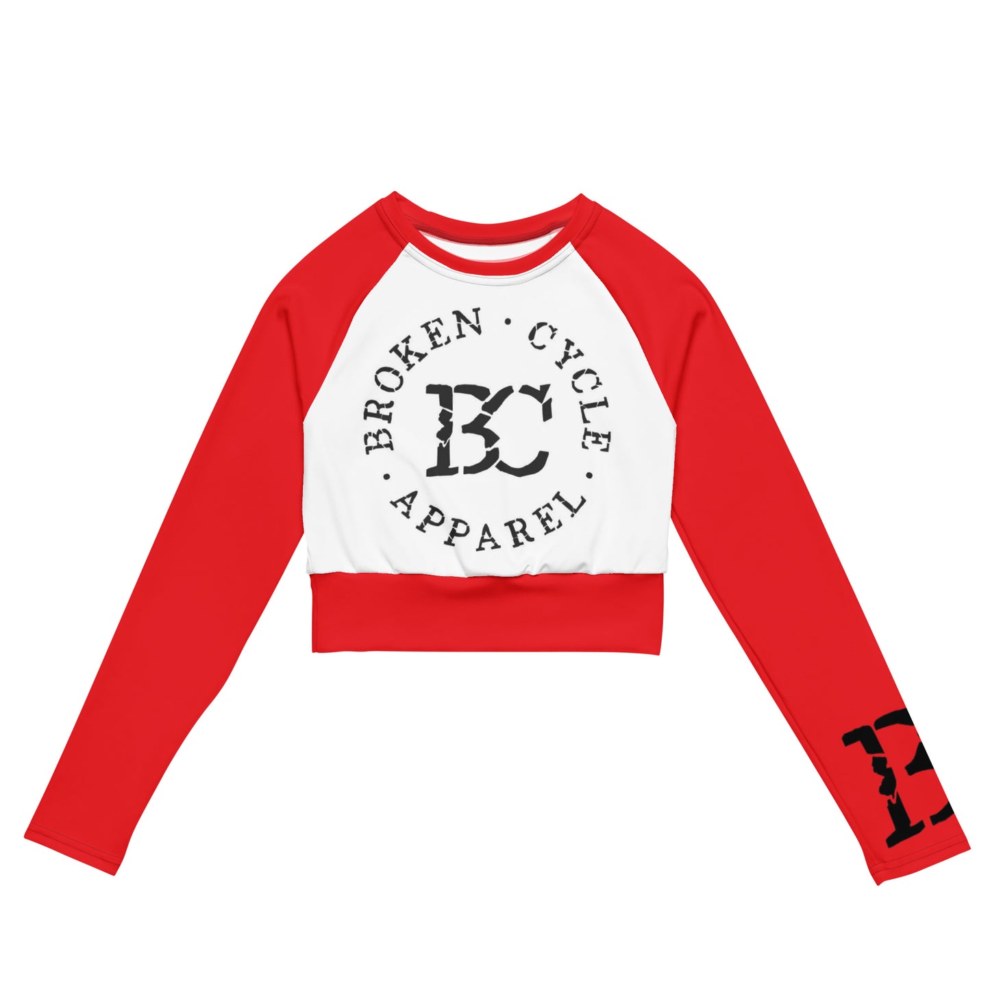 Red long-sleeve crop top