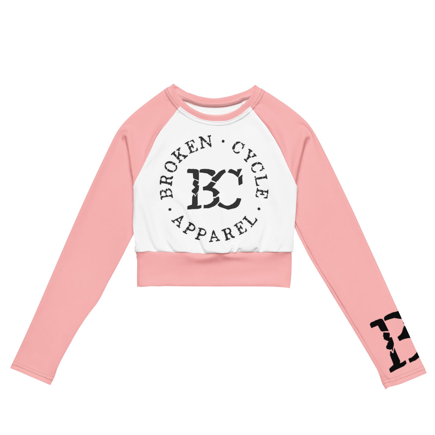 Pink long-sleeve crop top