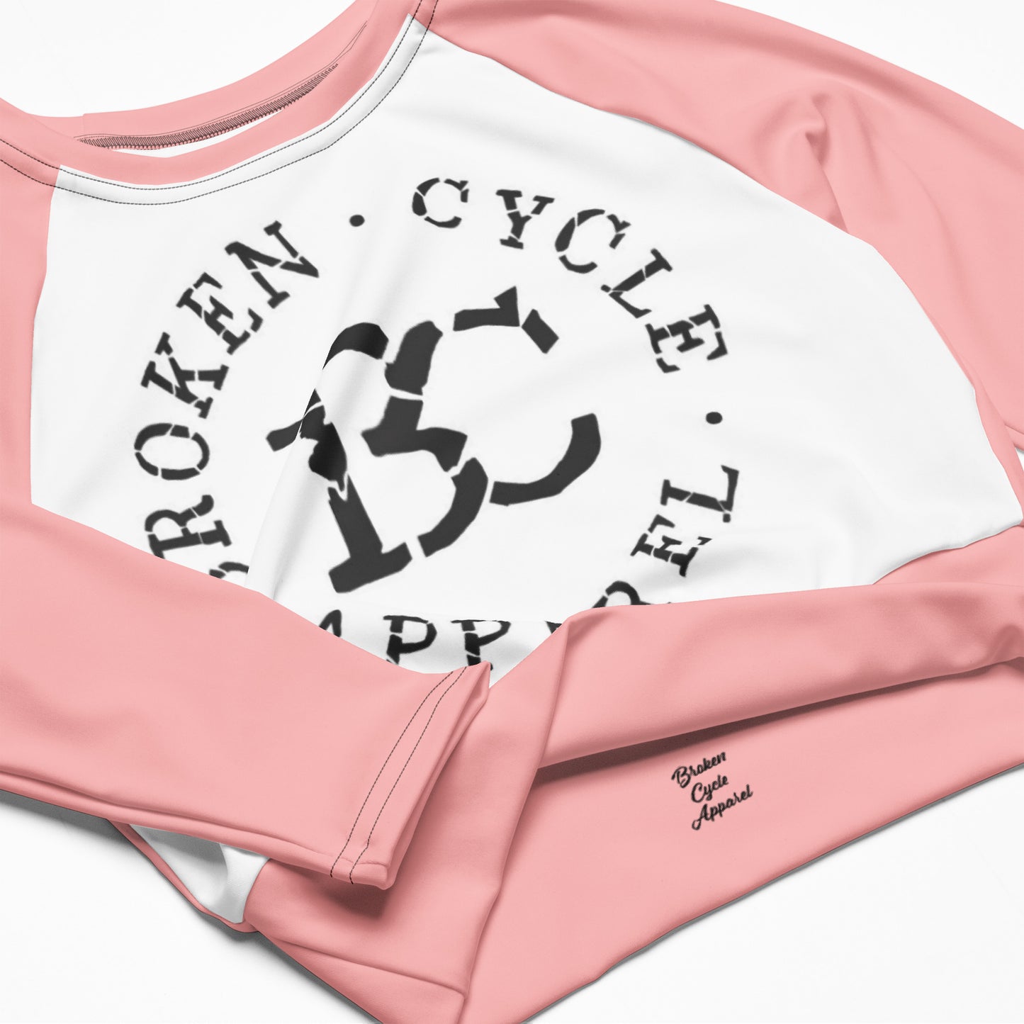 Pink long-sleeve crop top