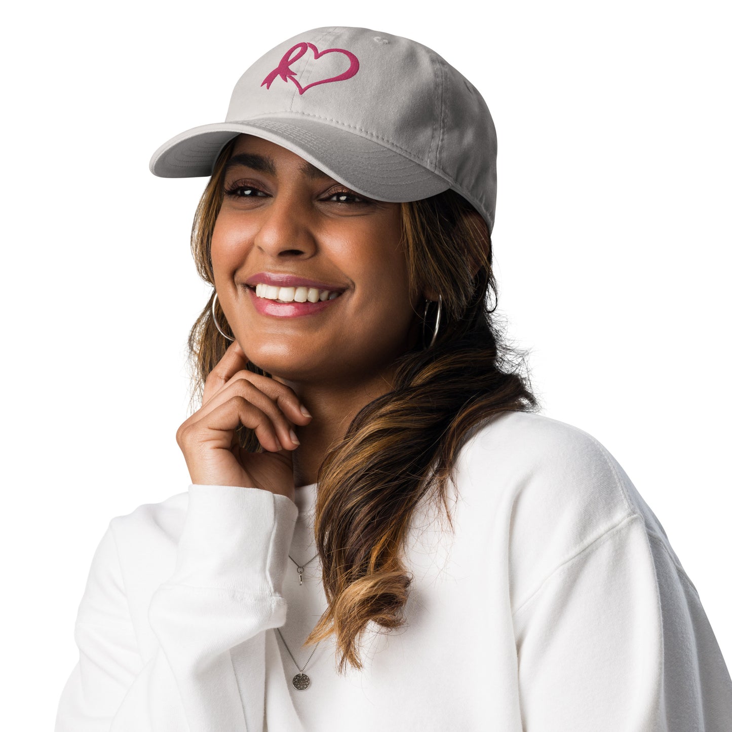 Pink Heart dad hat