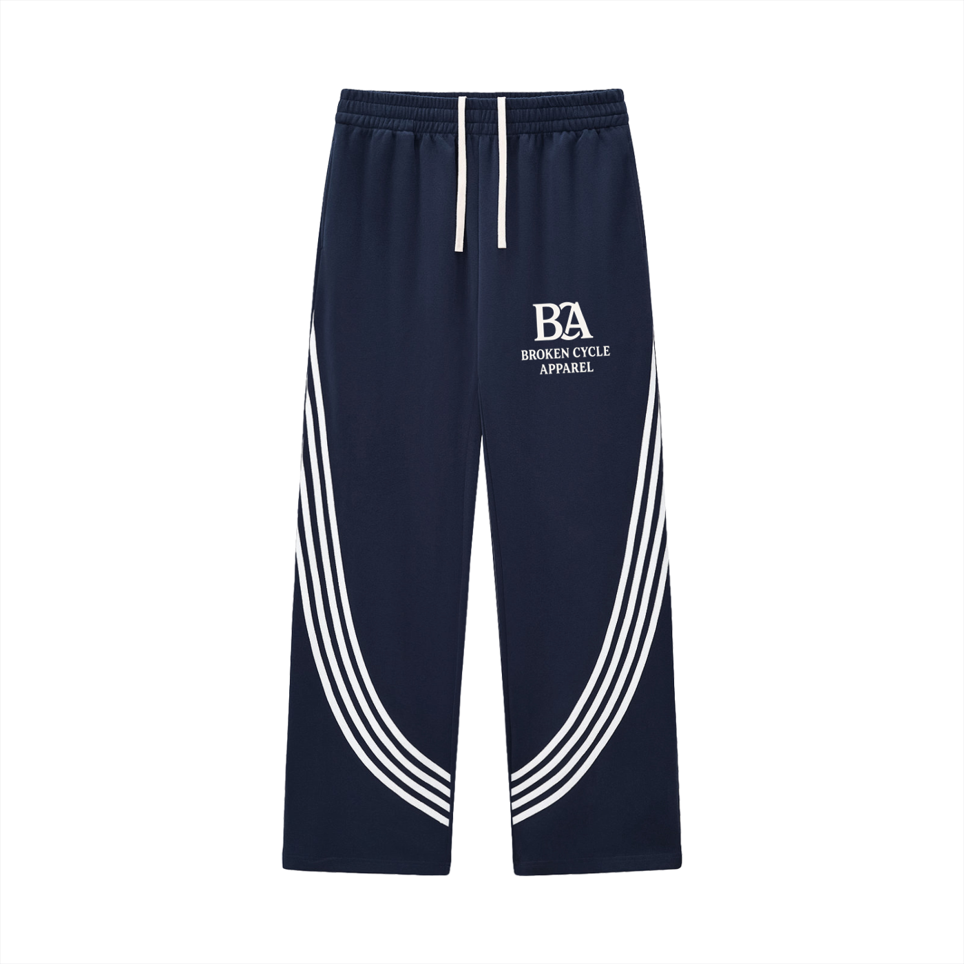 Curved Stripe Straight Sweatpants
