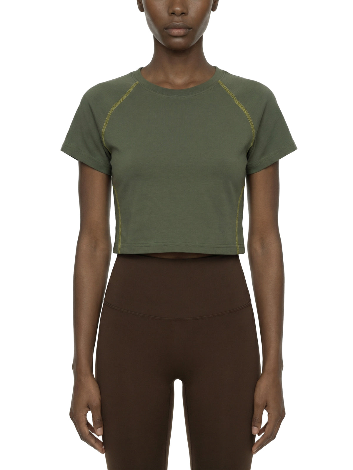 Mom Women's Contrast Stitch Raglan Crop T-Shirt